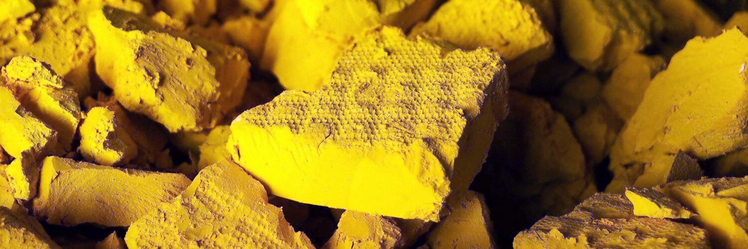 A photo of yellow cake uranium