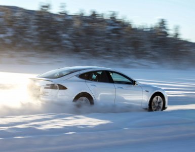 Tesla dans la neige